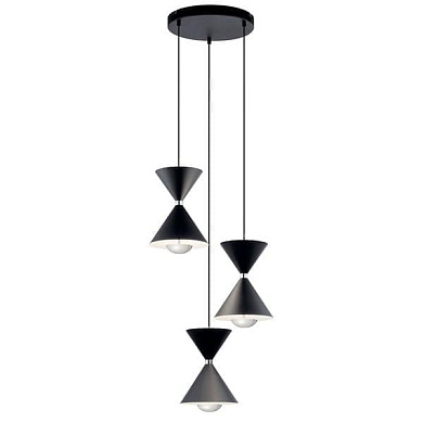 Kordan 3 Light Pendant Cluster Matte Black подвесной светильник 84114 Kichler