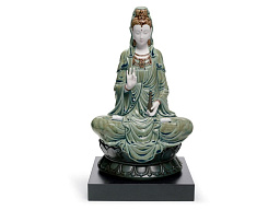 1001941 Lladro Kwan Yin фарфоровая статуэтка богини, сидящей в медитативной позе