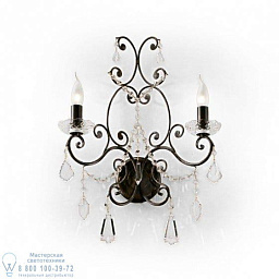 6470/A2 MM lampadari Preziosa двухрожковое настенное бра с изогнутыми элементами и хрустальными подвесками