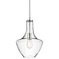 Everly 15.25" 1 Light Bell Pendant Clear Glass Chrome подвесной светильник 42141CHCLR Kichler — фото 3