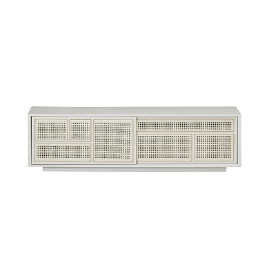 2595-0100 Air Design House Stockholm Низкий белый шкаф с фасадами из ротанга