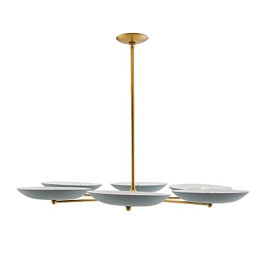Люстра Arteriors Griffith, серо-голубой и античная латунь