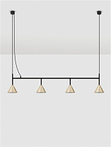 Oxide Gold & Black Aluminium LED MR16/GU10 4x10 Watt 100-240Volt IP20 Bulb Excluded L:120 W:11, 6 H: 150 cm