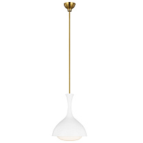 Lucerne One Light Small Pendant матовый белый и патинированная латунь с белым стеклом