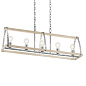 Gartin 36" 5 Light Linear Chandelier Galvanized Steel White-Washed Wood люстра 82343 Kichler — фото 3