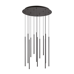 263434 Ideal lux Filo подвесной многоуровневый светильник с длинными цилиндрическими элементами черного цвета