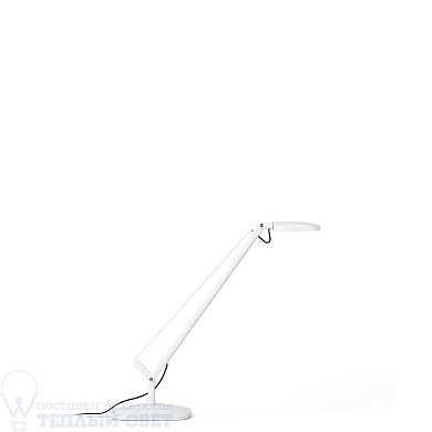 настольная лампа с регулируемой штангой и плоским основанием белого цвета