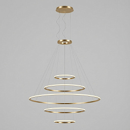 CF4F-00V9AZOUEF Leds C4 Circular подвесная люстра с пятью кольцами золотистого оттенка