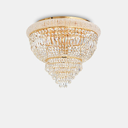 201016 Ideal lux Dubai потолочная люстра с множеством хрустальных подвесок в латунной оправе