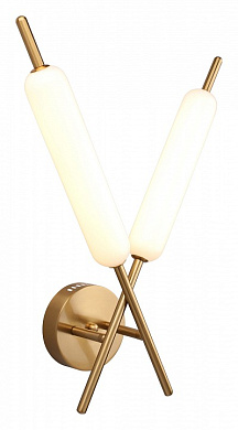 бра с двумя вытянутыми стеклянными плафонами золотого цвета