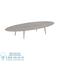 ВЫСОКИЙ СТОЛ STYLETTO ДЛЯ ГОСТИНОЙ 320X140CM АЛЮМИНИЕВЫЕ НОЖКИ С ГРИБОВОЙ КЕРАМИЧЕСКОЙ СТОЛЕШНИЦЕЙ CEMENTO LUMINOSO Royal Botania