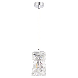 ROLANDO SP1.2 CHROME Crystal Lux ROLANDO подвесной светильник цилиндрической формы с прозрачным стеклянным плафоном