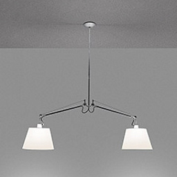 Tolomeo Basculante SP 2 Bracci 42 Artemide Tolomeo подвесная люстра с двойными рожками и молочными абажурами
