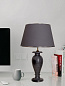 Charcoal Marble Vase Table Lamp With Grey Fabric Shade настольная лампа FOS Lighting Flower-BlackMarble-ChromeRimGrey14-TL1