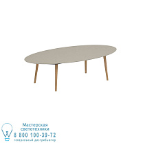 НИЗКИЙ ОБЕДЕННЫЙ СТОЛ STYLETTO 250X130CM НОГИ ТИКА КЕРАМИЧЕСКАЯ СТОЛЕШНИЦА ЖЕМЧУЖНО-СЕРЫЙ Royal Botania