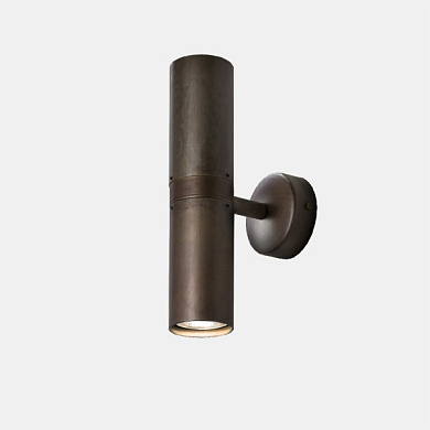 настенный светильник с двусторонним свечением в тёмном патинированном корпусе