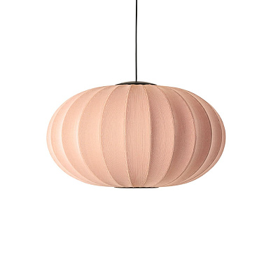 KWO76 CO LED Knit-Wit Made By Hand Подвесной светильник с овальным текстильным абажуром кораллового цвета с LED