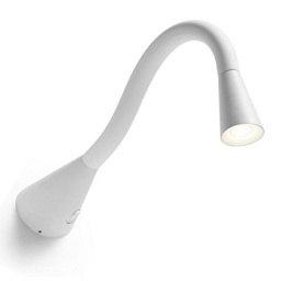 7232 Linea Light Group Snake настенное бра белого цвета с гибким корпусом и встроенным выключателем