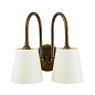 MLWL338 Mullan двухрожковое латунное бра Uppsala с тканевыми абажурами, 28 см, IP20 — фото 2