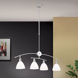 LU 1696/2+2 satin Orion Susan подвесная люстра с четырьмя матовыми плафонами на металлической перекладине