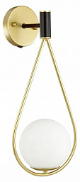 4810/1W Odeon Light Flari настенный светильник с каплевидным плафоном и металлической основой золото черный