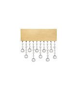 Triac Dimmable Brushed Gold Aluminium & Crystal LED 15Watt 220-240Volt 742Lm IP20 3500K L: 30 W: 7 H: 28cm