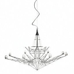 FN064007_R1-3ZI Foscarini Lightweight подвесной светильник с металлическим каркасом и множеством плафонов на осях