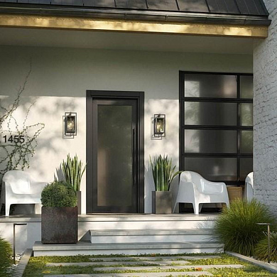 Goson 20" 1 Light Wall Light with Clear Glass Black уличный настенный светильник 59087BK Kichler