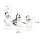 Kennewick 3 Light Vanity Light with Etched Glass Brushed Nickel  настенный светильник 55087NI Kichler — фото 3