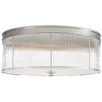 Allen Grande Flush Mount полированный никель и стеклянные стержни с белым стеклом
