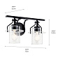Everett 16" 2 Light Vanity Light Black настенный светильник 55078BK Kichler — фото 12