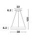 9453433 RANDO THIN Novaluce светильник LED 30Вт 230В 1950Lm 3000K IP20