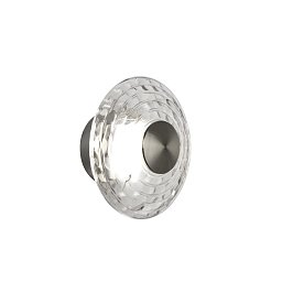 Бра Favourite Claros 4643-1W — круглое никелевое бра с плафоном из прозрачного стекла