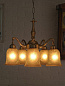 Classic Down Facing 5 Light Brass Chandelier люстра FOS Lighting L56-PLCrack-CH5