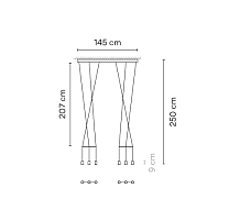 Wireflow Lineal,Pendant Black 2700K,1-10V PUSH