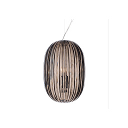 FN2240072_25 Foscarini Plass подвесная люстра с овальным плафоном из серого стекла