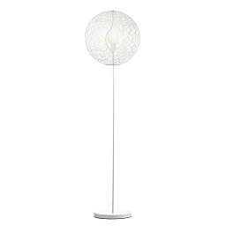 8718282322186 + 8718282359021 Moooi Random Light напольный торшер с лёгким ажурным шаром из волокон белого цвета
