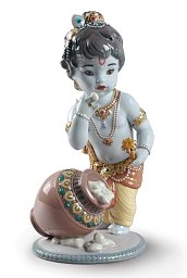 Фарфоровая статуэтка юного Кришны с кувшином Krishna Butterthief Lladro 01009190