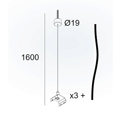 30710 0020 B Delta Light OPTIONS Inf40 Sq 320/360 - Комплект подвески 1,6М