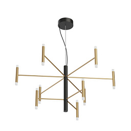 9753 Linea Light Group Perla люстра с девятью рожками в чёрном и золотом исполнении