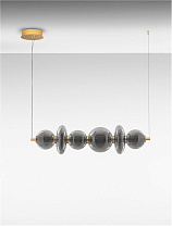 Triac Dimmable Brass Gold Metal & Smoke Gray Glass LED 29 Watt 220-240 Volt 3472Lm 3000K IP20 L:111, 3 W:22 H:200 cm
