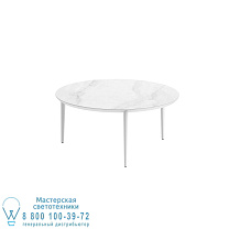 СТОЛ U-NITE КРУГЛЫЙ Ø 160 СМ АЛЮМИНИЕВЫЕ НОЖКИ БЕЛЫЙ - СТОЛЕШНИЦА СТОЛА КЕРАМИЧЕСКАЯ BIANCO STATUARIO Royal Botania