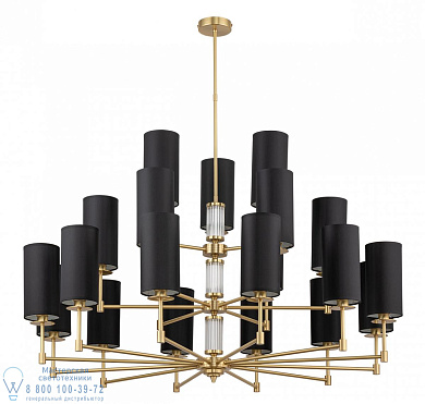 многорожковая подвесная люстра с цилиндрическими абажурами