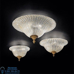 7075/P3 MM lampadari Sparta потолочный светильник с тремя рельефными стеклянными плафонами на металлическом основании