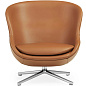 603806 Normann Copenhagen Hyg Низкое кресло с вращающейся базой, кожа Brandy / алюминий — фото 1