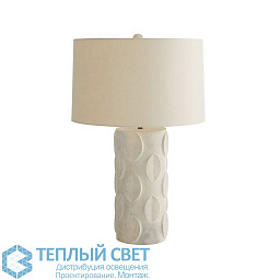 45026-422 Arteriors Jardanna настольная лампа с фактурным белым основанием и светлым текстильным абажуром