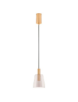 Smokey Glass Brass Gold Metal LED 7Watt 220-240Volt 192Lm IP20 3000K D:14.5 H:215 cm