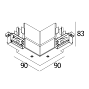 TRACK 3F DIM H CORNER 90° IN B ЧЕРНЫЙ - 200 14 34 B Delta light