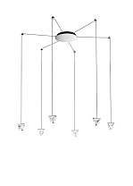 подвесной светильник с группой прозрачных конусных плафонов