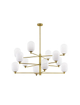 Gradient White Glass Brass Gold Metal LED G9 12x5 Watt 100-240Volt IP20 Bulb Excluded D: 100 H: 68/93 cm